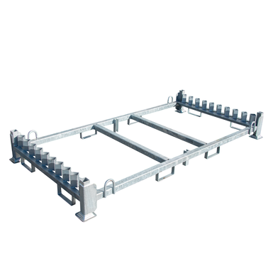 Transport and storage pallet for barriers